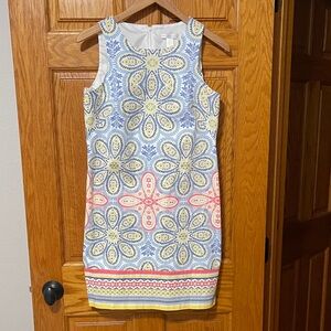 London Times Blue and Yellow Floral Mini Dress